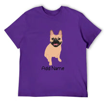 Load image into Gallery viewer, Personalized French Bulldog Dad Cotton T Shirt-Apparel-Apparel, Dog Dad Gifts, French Bulldog, Personalized, Shirt, T Shirt-Men&#39;s Cotton T Shirt-Purple-Medium-18