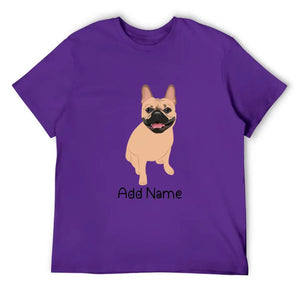 Personalized French Bulldog Dad Cotton T Shirt-Apparel-Apparel, Dog Dad Gifts, French Bulldog, Personalized, Shirt, T Shirt-Men's Cotton T Shirt-Purple-Medium-18