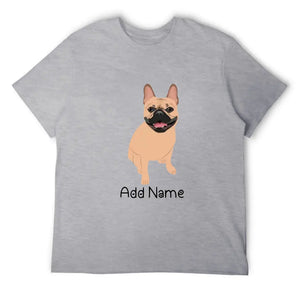 Personalized French Bulldog Dad Cotton T Shirt-Apparel-Apparel, Dog Dad Gifts, French Bulldog, Personalized, Shirt, T Shirt-Men's Cotton T Shirt-Gray-Medium-19