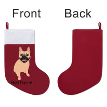 Load image into Gallery viewer, Personalized French Bulldog Large Christmas Stocking-Christmas Ornament-Christmas, French Bulldog, Home Decor, Personalized-Large Christmas Stocking-Christmas Red-One Size-3