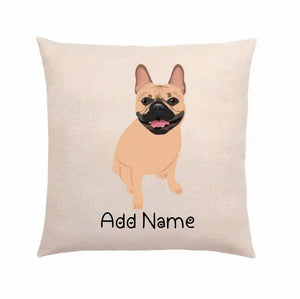 Personalized French Bulldog Linen Pillowcase-Home Decor-Dog Dad Gifts, Dog Mom Gifts, French Bulldog, Home Decor, Personalized, Pillows-Linen Pillow Case-Cotton-Linen-14"x14"-2