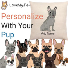 Load image into Gallery viewer, Personalized French Bulldog Linen Pillowcase-Home Decor-Dog Dad Gifts, Dog Mom Gifts, French Bulldog, Home Decor, Personalized, Pillows-Linen Pillow Case-Cotton-Linen-12&quot;x12&quot;-1