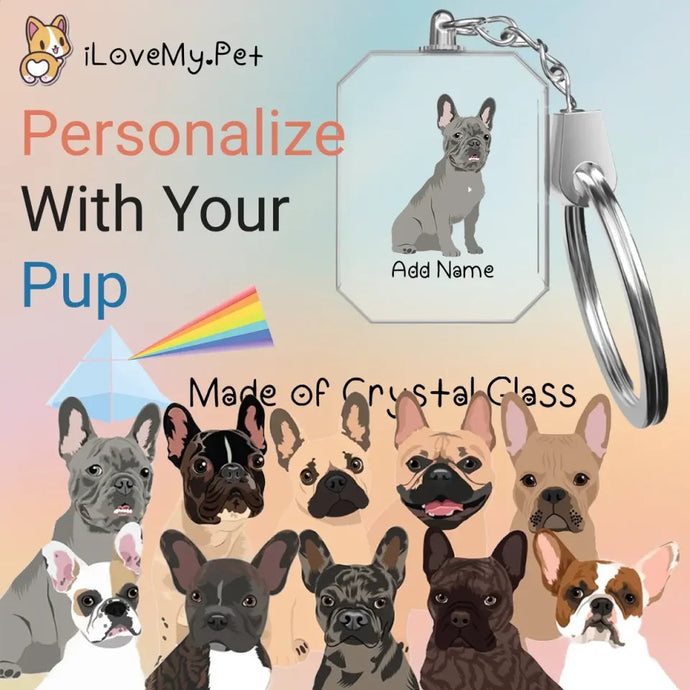 French Bulldogs crystal-keychain-multi