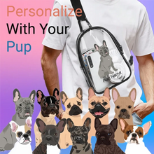 Load image into Gallery viewer, French Bulldogs transparent-sling-bag-multi