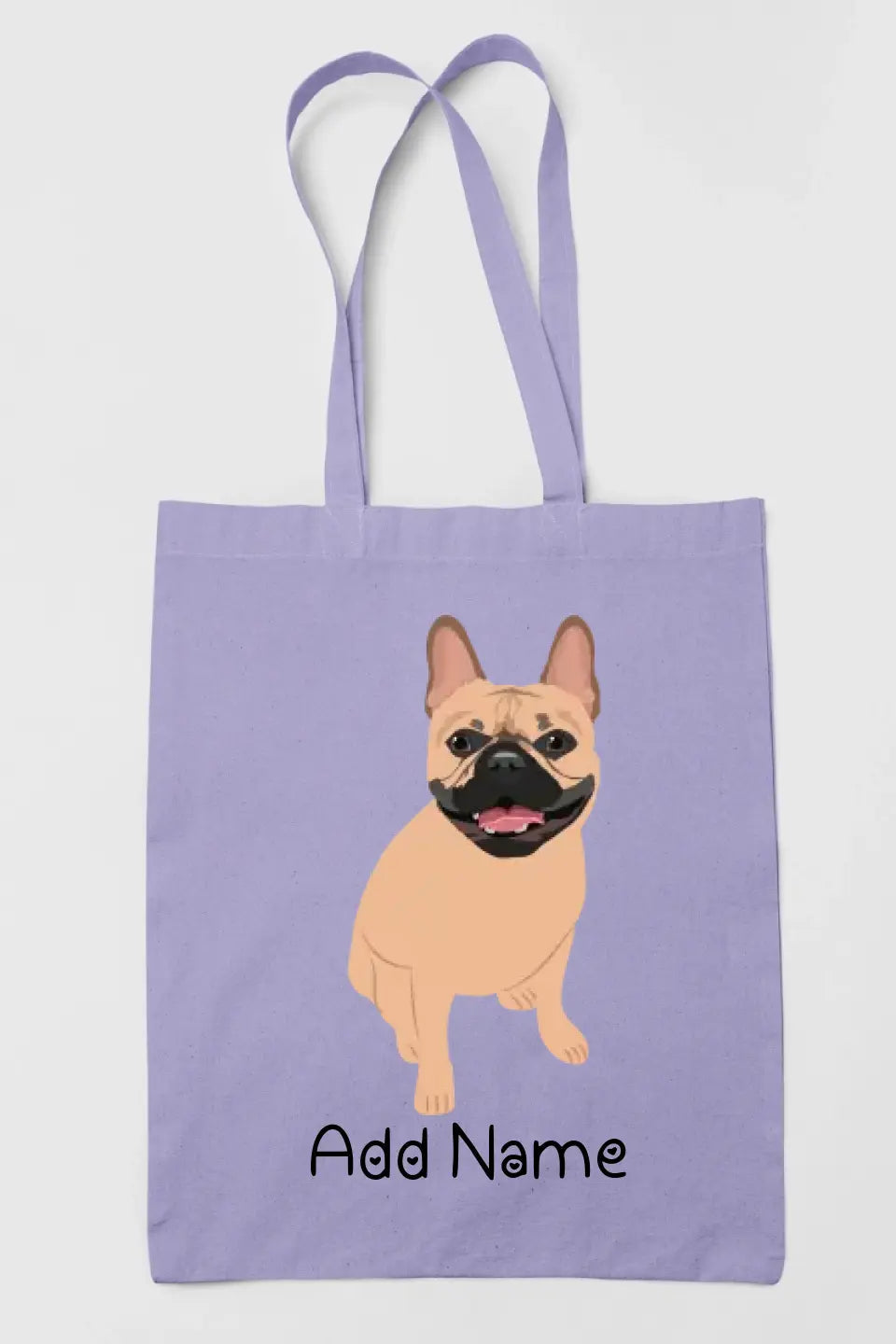 Personalized French Bulldog Love Zippered Tote Bag-Accessories-Accessories, Bags, Dog Mom Gifts, French Bulldog, Personalized-Zippered Tote Bag-Pastel Purple-Classic-2