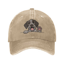 Load image into Gallery viewer, Personalized German Longhaired Pointer Baseball Cap - Waving German Wirehaired Pointer Design - Match Your Dog's Coat Color-Hats &amp; Caps-Accessories,Baseball Caps,Dog Dad Gifts,Dog Mom Gifts,German Longhaired Pointer-Natural-One Size-1