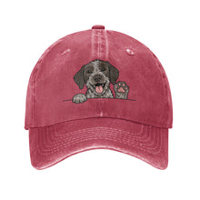 Load image into Gallery viewer, Personalized German Longhaired Pointer Baseball Cap - Waving German Wirehaired Pointer Design - Match Your Dog's Coat Color-Hats &amp; Caps-Accessories,Baseball Caps,Dog Dad Gifts,Dog Mom Gifts,German Longhaired Pointer-Red-One Size-4