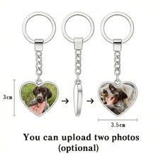 Load image into Gallery viewer, Personalized German Pointer Keychain – Heart Shaped – Double-Sided Glass-Key Chain-Accessories,Keychain,Upload Photo-2