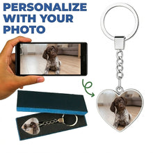 Load image into Gallery viewer, Personalized German Pointer Keychain – Heart Shaped – Double-Sided Glass-Key Chain-Accessories,Keychain,Upload Photo-1