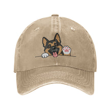 Load image into Gallery viewer, Personalized German Shepherd Baseball Cap - Waving German Shepherd Design - Match Your Dog's Coat Color-Hats &amp; Caps-Red-Natural-One Size-6