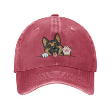 Load image into Gallery viewer, Personalized German Shepherd Baseball Cap - Waving German Shepherd Design - Match Your Dog's Coat Color-Hats &amp; Caps-Red-Red-One Size-1