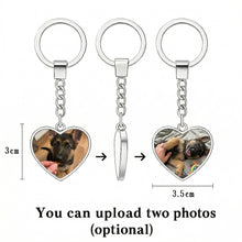 Load image into Gallery viewer, Personalized German Shepherd Keychain - Heart Shaped - Double-Sided Glass-Key Chain-Accessories,German Shepherd,Keychain,Upload Photo-2