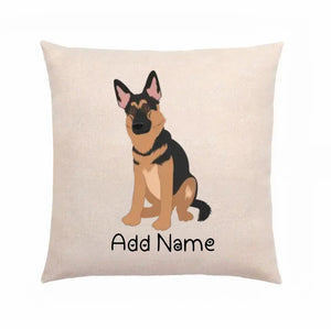 Personalized German Shepherd Linen Pillowcase-Home Decor-Dog Dad Gifts, Dog Mom Gifts, German Shepherd, Home Decor, Personalized, Pillows-Linen Pillow Case-Cotton-Linen-12"x12"-2