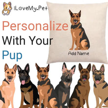 Load image into Gallery viewer, Personalized German Shepherd Linen Pillowcase-Home Decor-Dog Dad Gifts, Dog Mom Gifts, German Shepherd, Home Decor, Personalized, Pillows-Linen Pillow Case-Cotton-Linen-12&quot;x12&quot;-1