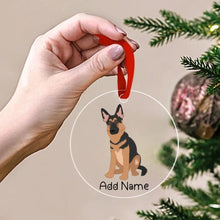 Load image into Gallery viewer, Personalized German Shepherd Love Christmas Tree Ornaments-Christmas Ornament-Christmas, German Shepherd, Personalized-Christmas Tree Ornaments-Transparent-3.5&quot; or 8.9 cm-2