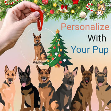 Personalized German Shepherd Love Christmas Tree Ornaments 360x