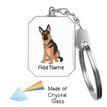 Load image into Gallery viewer, Personalized German Shepherd Love Crystal Glass Keychain-Accessories-German Shepherd-Crystal Keychain-Glass Crystal-One Size-2