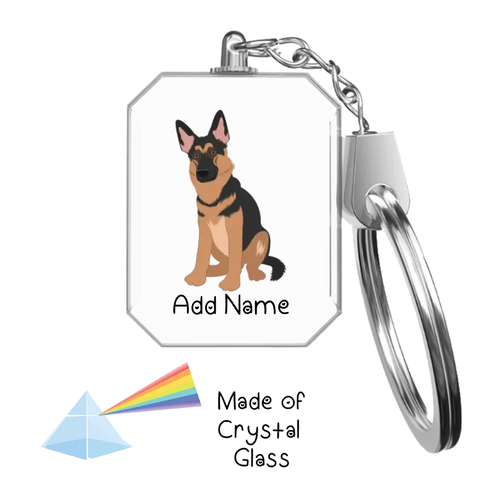 Personalized German Shepherd Love Crystal Glass Keychain-Accessories-German Shepherd-Crystal Keychain-Glass Crystal-One Size-2