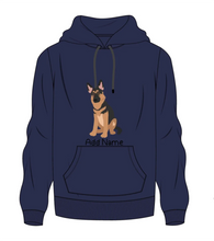 Load image into Gallery viewer, Personalized German Shepherd Love Men&#39;s Warm Hoodie Sweatshirt-Apparel-Apparel, Dog Dad Gifts, German Shepherd, Hoodie, Personalized, Sweatshirt-Men&#39;s Warm Hoodie Sweatshirt-Navy Blue-S-2