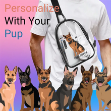 Load image into Gallery viewer, german-shepherd transparent-sling-bag-multi