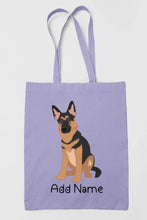 Load image into Gallery viewer, Personalized German Shepherd Love Zippered Tote Bag-Accessories-Accessories, Bags, Dog Mom Gifts, German Shepherd, Personalized-Zippered Tote Bag-Pastel Purple-Classic-2