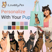 Load image into Gallery viewer, Personalized German Shepherd Love Zippered Tote Bag-Accessories-Accessories, Bags, Dog Mom Gifts, German Shepherd, Personalized-1