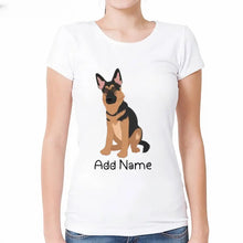 Load image into Gallery viewer, Personalized German Shepherd Mom T Shirt for Women-Customizer-Apparel, Dog Mom Gifts, German Shepherd, Personalized, Shirt, T Shirt-Modal T-Shirts-White-Small-2