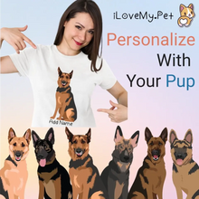 Load image into Gallery viewer, Personalized German Shepherd Mom T Shirt for Women-Customizer-Apparel, Dog Mom Gifts, German Shepherd, Personalized, Shirt, T Shirt-Modal T-Shirts-White-Small-1