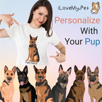 Personalized German Shepherd Mom T Shirt For Women 360x