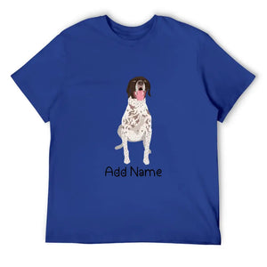 Personalized German Shorthair Pointer Dad Cotton T Shirt-Apparel-Apparel, Dog Dad Gifts, German Pointer, Personalized, Shirt, T Shirt-Men's Cotton T Shirt-Blue-Medium-11