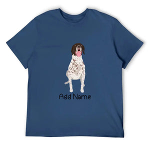 Personalized German Shorthair Pointer Dad Cotton T Shirt-Apparel-Apparel, Dog Dad Gifts, German Pointer, Personalized, Shirt, T Shirt-Men's Cotton T Shirt-Navy Blue-Medium-12