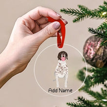 Load image into Gallery viewer, Personalized German Shorthair Pointer Love Christmas Tree Ornaments-Christmas Ornament-Christmas, German Shorthaired Pointer, Personalized-Christmas Tree Ornaments-Transparent-3.5" or 8.9 cm-2