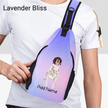 Load image into Gallery viewer, Personalized German Shorthair Pointer Love Unisex Sling Bag-Accessories-German Pointer-Unisex Sling Bag Backpack-Lavender Bliss-One Size-15