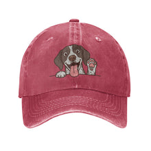 Load image into Gallery viewer, Personalized German Shorthaired Pointer Baseball Cap - Waving German Shorthaired Pointer Design - Match Your Dog's Coat Color-Hats &amp; Caps-Accessories,Baseball Caps,Dog Dad Gifts,Dog Mom Gifts,German Shorthaired Pointer-Red-One Size-1