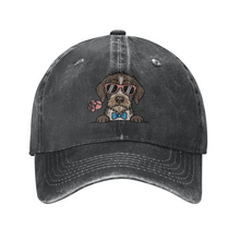 Load image into Gallery viewer, Personalized German Wirehaired Pointer Baseball Cap - Romeo German Wirehaired Pointer Design - Match Your Dog's Coat Color-Hats &amp; Caps-Accessories,Baseball Caps,Dog Mom Gifts,German Longhaired Pointer,German Pointer-Black-One Size-3