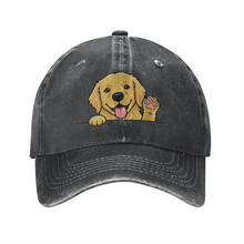 Load image into Gallery viewer, Personalized Golden Retriever Baseball Cap - Waving Golden Retriever Design - Match Your Dog's Coat Color-Hats &amp; Caps-Accessories,Baseball Caps,Dog Dad Gifts,Dog Mom Gifts,Golden Retriever-Black-One Size-1
