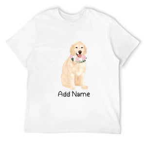 Personalized Golden Retriever Dad Cotton T Shirt-Apparel-Apparel, Dog Dad Gifts, Golden Retriever, Personalized, Shirt, T Shirt-Men's Cotton T Shirt-White-Medium-10