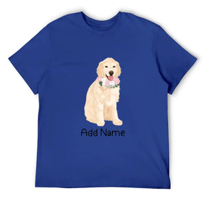 Personalized Golden Retriever Dad Cotton T Shirt-Apparel-Apparel, Dog Dad Gifts, Golden Retriever, Personalized, Shirt, T Shirt-Men's Cotton T Shirt-Blue-Medium-11