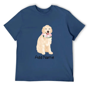 Personalized Golden Retriever Dad Cotton T Shirt-Apparel-Apparel, Dog Dad Gifts, Golden Retriever, Personalized, Shirt, T Shirt-Men's Cotton T Shirt-Navy Blue-Medium-12