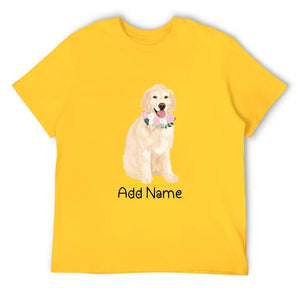 Personalized Golden Retriever Dad Cotton T Shirt-Apparel-Apparel, Dog Dad Gifts, Golden Retriever, Personalized, Shirt, T Shirt-Men's Cotton T Shirt-Yellow-Medium-13