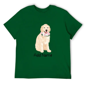 Personalized Golden Retriever Dad Cotton T Shirt-Apparel-Apparel, Dog Dad Gifts, Golden Retriever, Personalized, Shirt, T Shirt-Men's Cotton T Shirt-Green-Medium-16