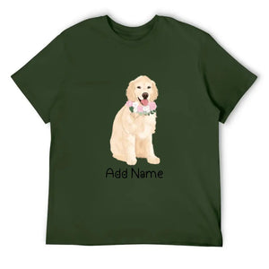 Personalized Golden Retriever Dad Cotton T Shirt-Apparel-Apparel, Dog Dad Gifts, Golden Retriever, Personalized, Shirt, T Shirt-Men's Cotton T Shirt-Army Green-Medium-17