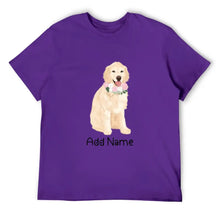 Load image into Gallery viewer, Personalized Golden Retriever Dad Cotton T Shirt-Apparel-Apparel, Dog Dad Gifts, Golden Retriever, Personalized, Shirt, T Shirt-Men&#39;s Cotton T Shirt-Purple-Medium-18