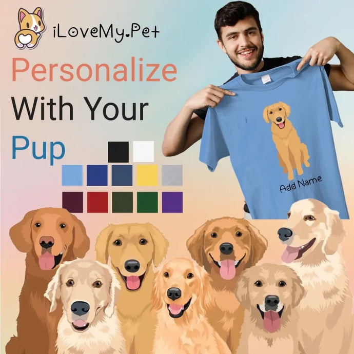 Personalized Golden Retriever Dad Cotton T Shirt-Apparel-Apparel, Dog Dad Gifts, Golden Retriever, Personalized, Shirt, T Shirt-1