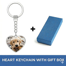 Load image into Gallery viewer, Personalized Golden Retriever Keychain - Heart Shaped - Double-Sided Glass-Key Chain-Accessories,Golden Retriever,Keychain,Upload Photo-3