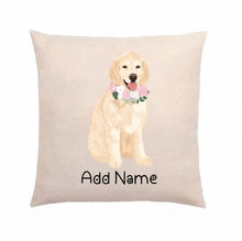 Load image into Gallery viewer, Personalized Golden Retriever Linen Pillowcase-Home Decor-Dog Dad Gifts, Dog Mom Gifts, Golden Retriever, Home Decor, Personalized, Pillows-Linen Pillow Case-Cotton-Linen-12&quot;x12&quot;-2