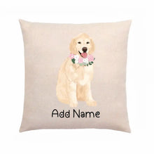 Load image into Gallery viewer, Personalized Golden Retriever Linen Pillowcase-Linen Pillow Case-Cotton-Linen-16"x16"