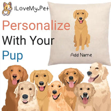 Load image into Gallery viewer, Personalized Golden Retriever Linen Pillowcase-Home Decor-Dog Dad Gifts, Dog Mom Gifts, Golden Retriever, Home Decor, Personalized, Pillows-1