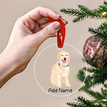 Load image into Gallery viewer, Personalized Golden Retriever Love Christmas Tree Ornaments-Christmas Ornament-Christmas, Golden Retriever, Personalized-Christmas Tree Ornaments-Transparent-3.5&quot; or 8.9 cm-2