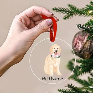 Personalized Golden Retriever Love Christmas Tree Ornaments-Christmas Ornament-Christmas, Golden Retriever, Personalized-Christmas Tree Ornaments-Transparent-3.5" or 8.9 cm-2